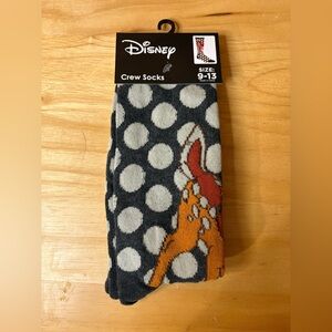 Disney Bambi Polka Dot Crew Socks Adult Size 9-13 NWT